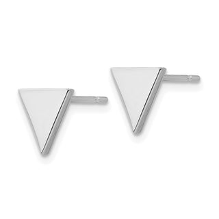 14k White Gold 8mm Triangle Stud Earrings