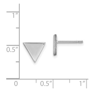 14k White Gold 8mm Triangle Stud Earrings