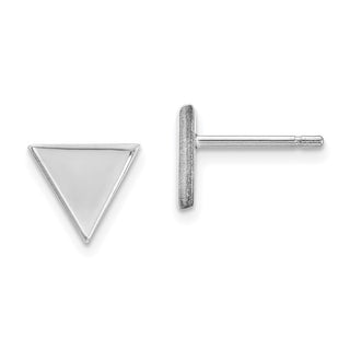 14k White Gold 8mm Triangle Stud Earrings
