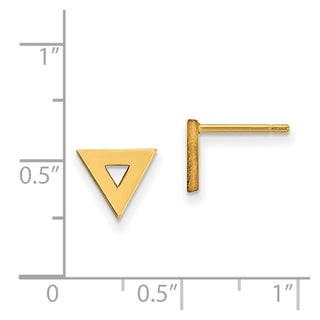 14k Yellow Gold 8mm Open Triangle Stud Earrings