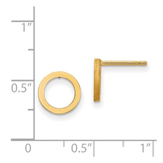 14k Yellow Gold 9mm Open Circle Stud Earrings