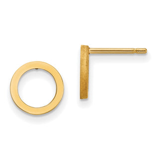 14k Yellow Gold 9mm Open Circle Stud Earrings