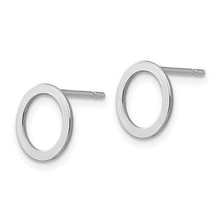14k White Gold 9mm Open Circle Stud Earrings