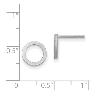 14k White Gold 9mm Open Circle Stud Earrings