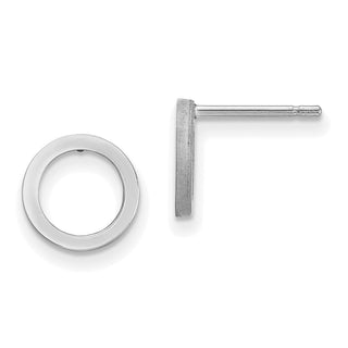 14k White Gold 9mm Open Circle Stud Earrings