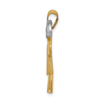 14k Yellow and White Gold Large Double Boys Pendant XK106