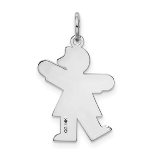 14k White Gold Kid Charm XK1096W