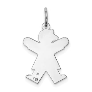 14k White Gold Kid Charm XK1097W
