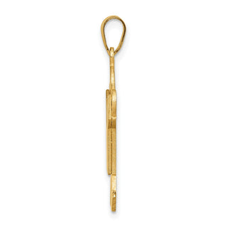 14k Yellow Gold Solid Satin Engravable Boy Jumping Pendant XK110