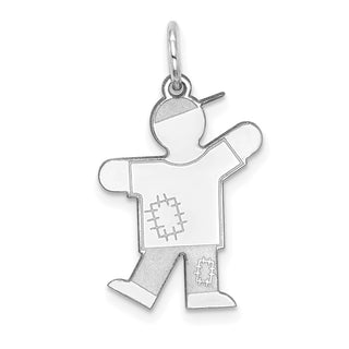 14k White Gold Kid Charm XK1118W