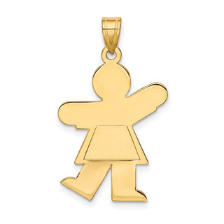 14k Yellow Gold Girl Charm XK112