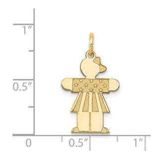14k Yellow Gold Girl w/ Stars and Stripes Charm XK1123Y
