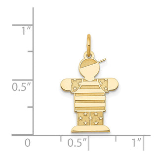 14k Yellow Gold Boy w/ Stars and Stripes Charm XK1124Y
