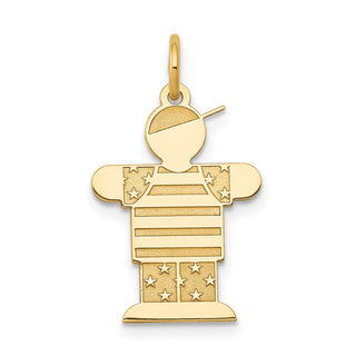 14k Yellow Gold Boy w/ Stars and Stripes Charm XK1124Y