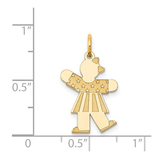 14k Yellow Gold Girl w/ Stars and Stripes Charm XK1128Y
