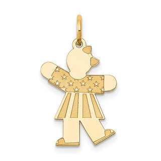 14k Yellow Gold Girl w/ Stars and Stripes Charm XK1128Y