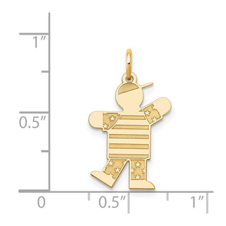14k Yellow Gold Boy w/ Stars and Stripes Charm XK1129Y