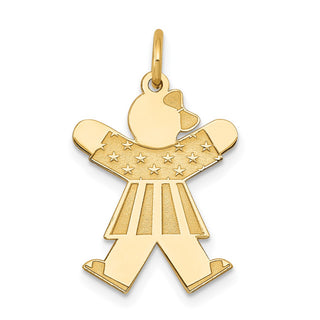 14k Yellow Gold Girl w/ Stars and Stripes Charm XK1131Y