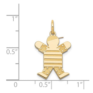 14k Yellow Gold Boy w/ Stars and Stripes Charm XK1132Y