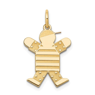 14k Yellow Gold Boy w/ Stars and Stripes Charm XK1132Y