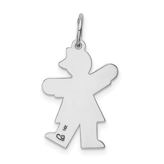 14k White Gold Girl w/Heart Charm XK1138W
