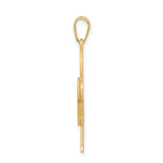 14k Yellow Gold Solid Satin Engravable Boy Pendant XK114