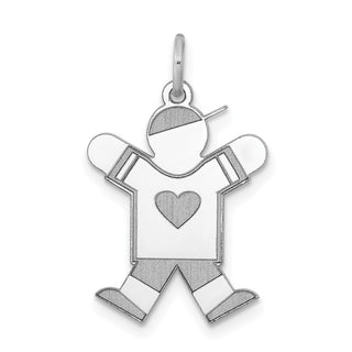 14k White Gold Boy w/Heart Charm XK1146W