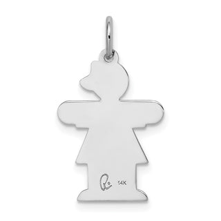 14k White Gold Girl w/Heart Charm XK1148W