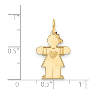 14k Yellow Gold Girl w/Heart Charm XK1148Y