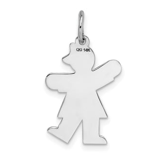 14k White Gold Girl w/Heart Charm XK1149W