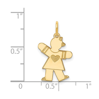 14k Yellow Gold Girl w/Heart Charm XK1149Y