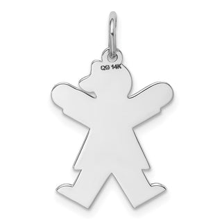 14k White Gold Girl w/Heart Charm XK1150W