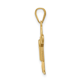 14k Yellow Gold Solid Satin Engravable Boy Charm XK117