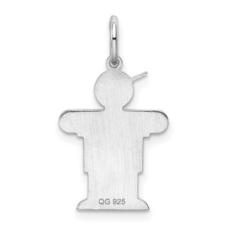 Sterling Silver Rhodium-plated Hugs Kid Charm XK1205SS
