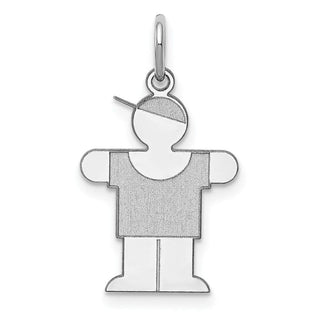 Sterling Silver Rhodium-plated Hugs Kid Charm XK1205SS