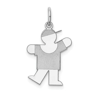 Sterling Silver Rhodium-plated Kiss Kid Charm XK1206SS