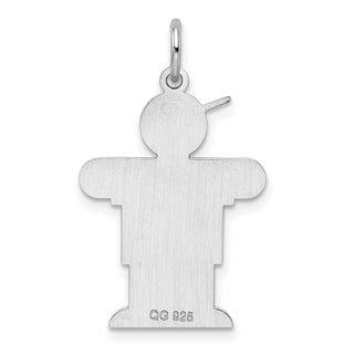 Sterling Silver Rhodium-plated Hugs Kid Charm XK1215SS