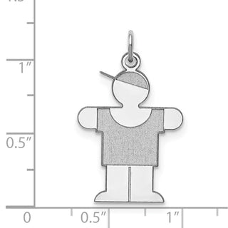 Sterling Silver Rhodium-plated Hugs Kid Charm XK1215SS