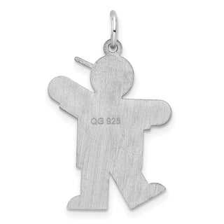 Sterling Silver Rhodium-plated Kiss Kid Charm XK1216SS