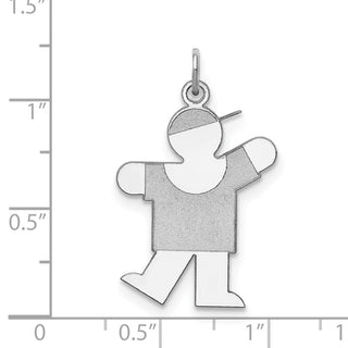 Sterling Silver Rhodium-plated Kiss Kid Charm XK1216SS