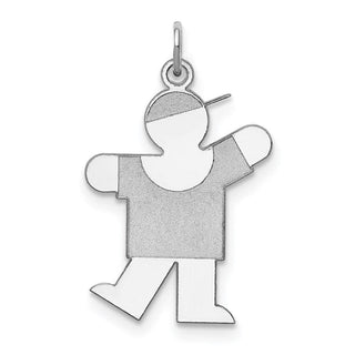Sterling Silver Rhodium-plated Kiss Kid Charm XK1216SS