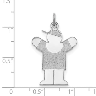 Sterling Silver Rhodium-plated Love Kid Charm XK1218SS