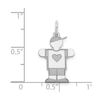 Sterling Silver Rhodium-plated Kid Charm XK1473SS