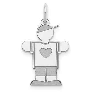 Sterling Silver Rhodium-plated Kid Charm XK1473SS