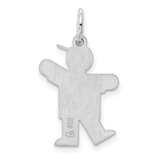 Sterling Silver Rhodium-plated Kid Charm XK1474SS