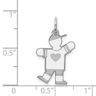 Sterling Silver Rhodium-plated Kid Charm XK1474SS