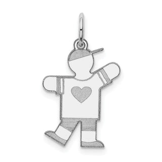 Sterling Silver Rhodium-plated Kid Charm XK1474SS
