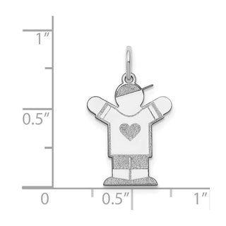 Sterling Silver Rhodium-plated Kid Charm XK1476SS