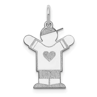 Sterling Silver Rhodium-plated Kid Charm XK1476SS