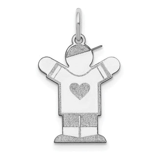 Sterling Silver Rhodium-plated Kid Charm XK1476SS